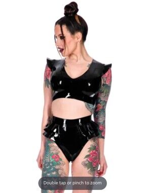 Kerry Crop Top Black Latex Libidex Top